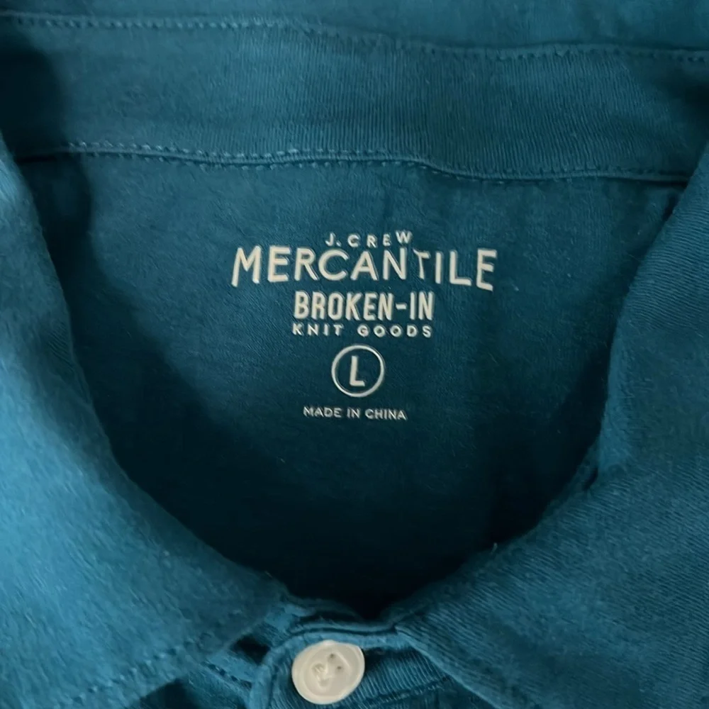 JCrew Mercantile Broken In Polo Blue Size Large